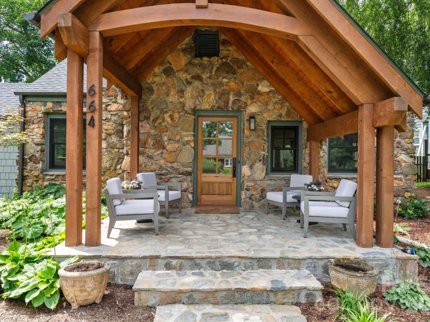 664 Lakeshore Drive, Asheville, NC 28804.  MLS# CAR4393430, YatesRealty ID 31365. Wonderful covered porch