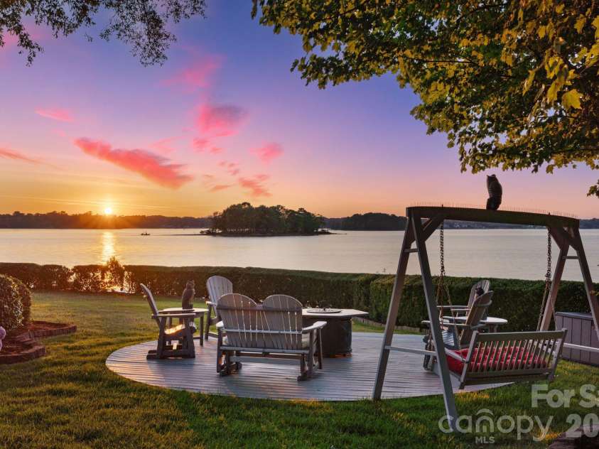 2477 Peninsula Shores Court, Denver, NC 28037.  MLS# CAR4390054, YatesRealty ID 31373. Lakeside firepit