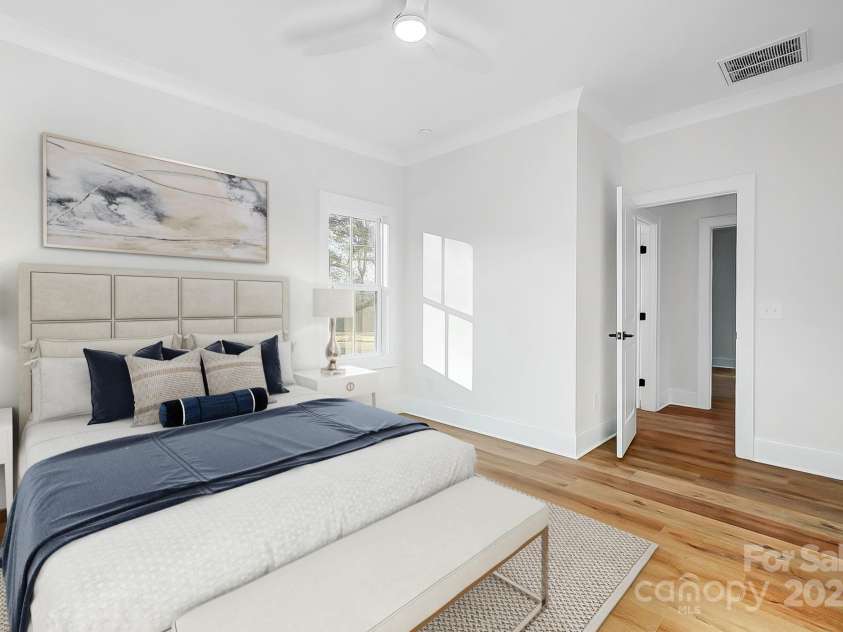 901 Edgemont Avenue, Belmont, NC 28012.  MLS# CAR4204601, YatesRealty ID 31374. Primary bedroom *virtually staged