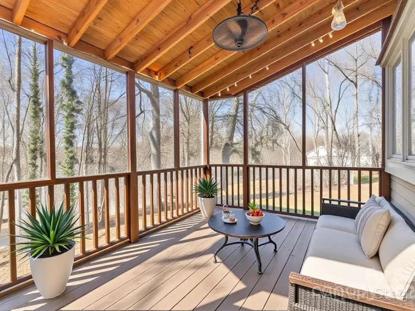8802 Glenside Street, Huntersville, NC 28078.  MLS# CAR4316716, YatesRealty ID 31376. Enjoy the view from the screened porch (virtually staged).