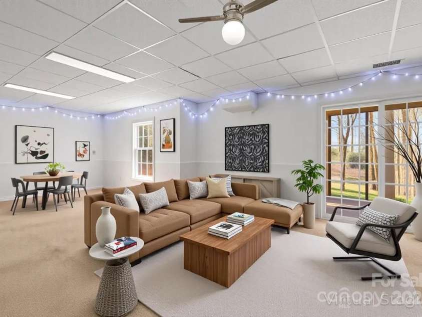 8802 Glenside Street, Huntersville, NC 28078.  MLS# CAR4316716, YatesRealty ID 31376. Living space in basement (virtually staged).