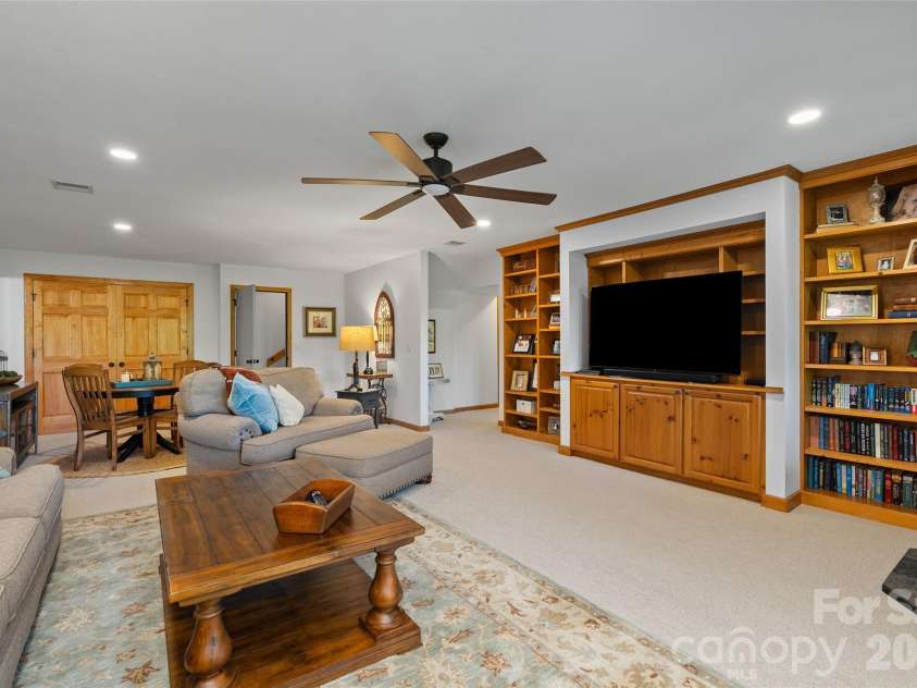 359 Saddlebrook Lane, Clyde, NC 28721.  MLS# CAR4393520, YatesRealty ID 31400. Downstairs Rec Room
