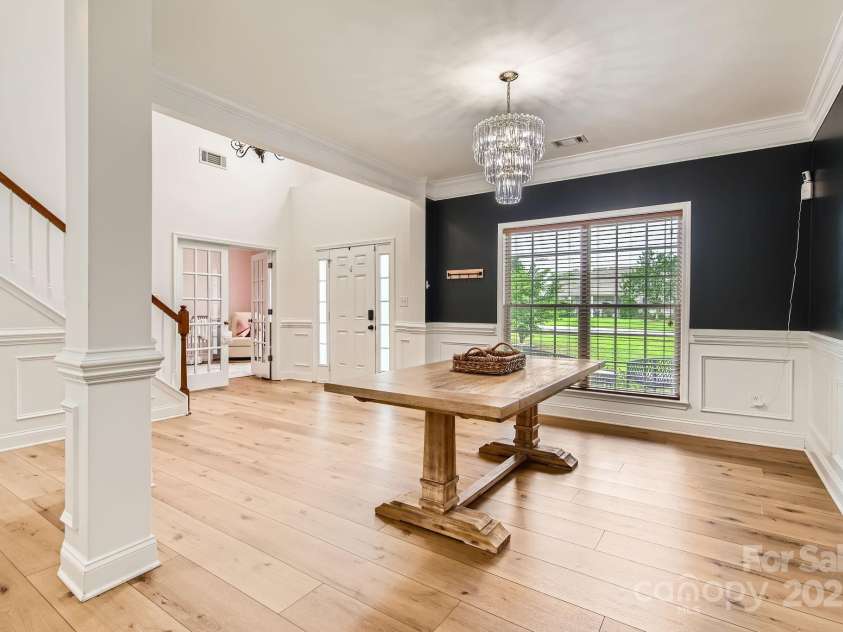 4120 Waxwood Drive, Monroe, NC 28110.  MLS# CAR4279472, YatesRealty ID 31408. Gorgeous formal dining room with chair rail molding.