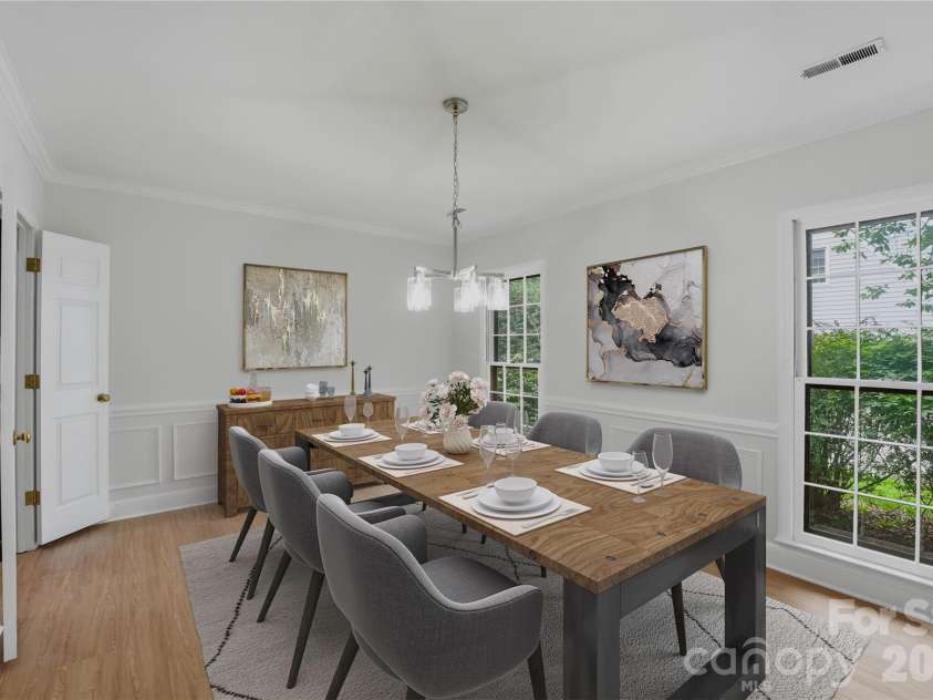 2341 Hamilton Mill Road, Charlotte, NC 28270.  MLS# CAR4391403, YatesRealty ID 31412. Large dining room off kitchen and living room. *Virtually staged*