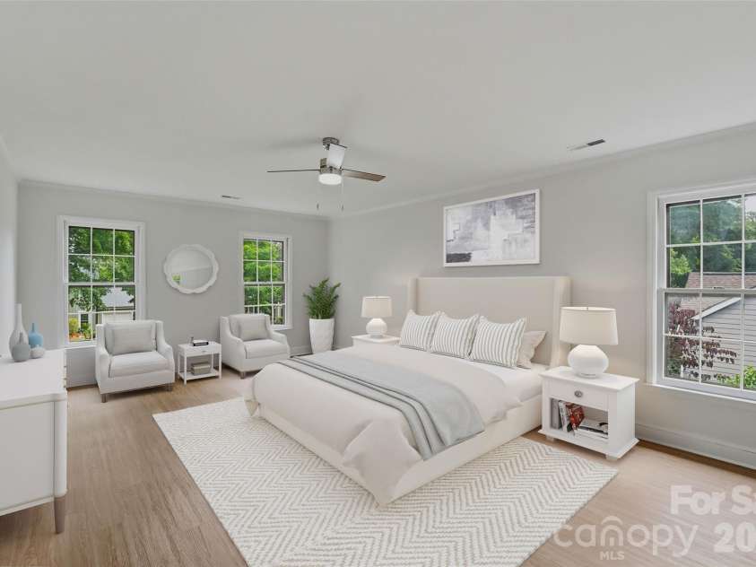 2341 Hamilton Mill Road, Charlotte, NC 28270.  MLS# CAR4391403, YatesRealty ID 31412. Large primary bedroom *Virtually staged*