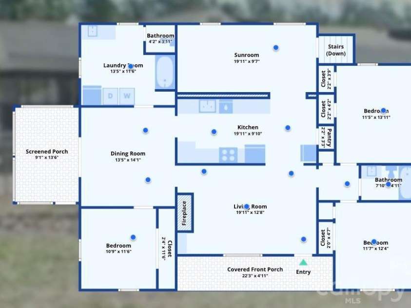 3325 Fairview Drive, Gastonia, NC 28052.  MLS# CAR4286770, YatesRealty ID 31421. Main floor -layout