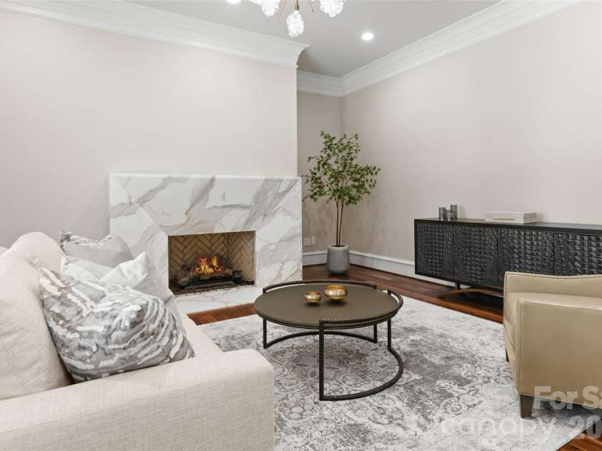 316 Braeside Court, Asheville, NC 28803.  MLS# CAR4198099, YatesRealty ID 3143. Beautiful marble surround fireplace makes for a comfortable retreat