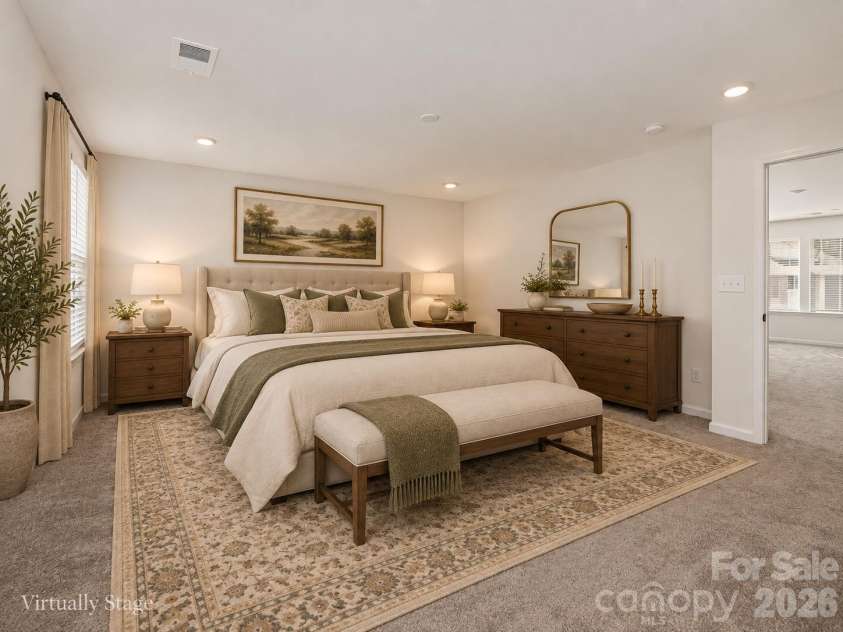 12133 Rowan Hill Drive, Huntersville, NC 28078.  MLS# CAR4431589, YatesRealty ID 31461. Virtually Staged - Primary Bedroom