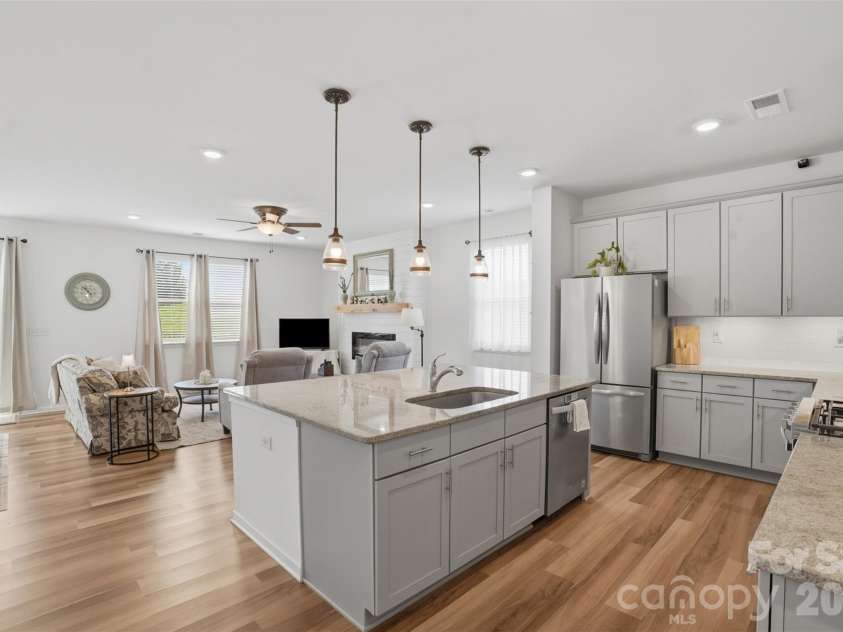 1011 Yearden Lane, Monroe, NC 28110.  MLS# CAR4392116, YatesRealty ID 31462. View from entry through the inviting gathering spaces
