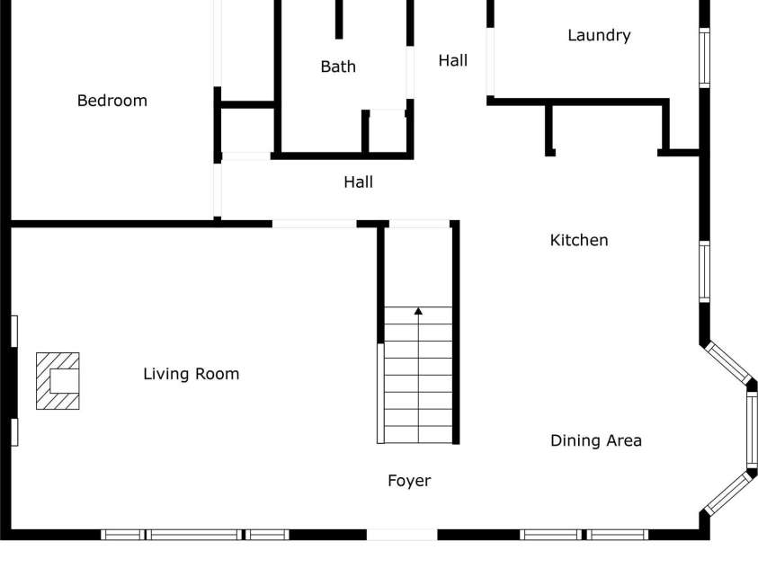 916 Coopers Gap Road, Mill Spring, NC 28756.  MLS# CAR4285214, YatesRealty ID 31476. Main level floor plan