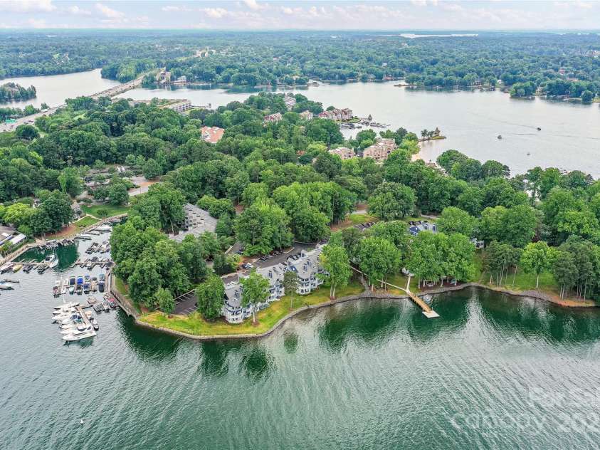 303 Northwest Drive, Davidson, NC 28036.  MLS# CAR4267438, YatesRealty ID 31490. Aerial View of Davidson Landing's Edgewater community on Lake Norman!