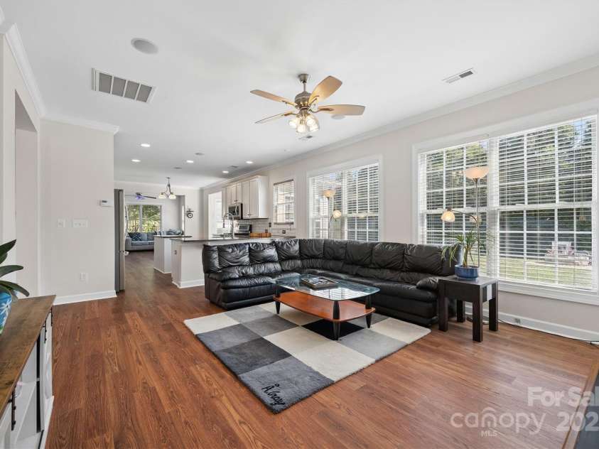 10418 Goosefoot Court, Concord, NC 28027.  MLS# CAR4283237, YatesRealty ID 31497. Living Room looking into the Kitchen and Morning Room