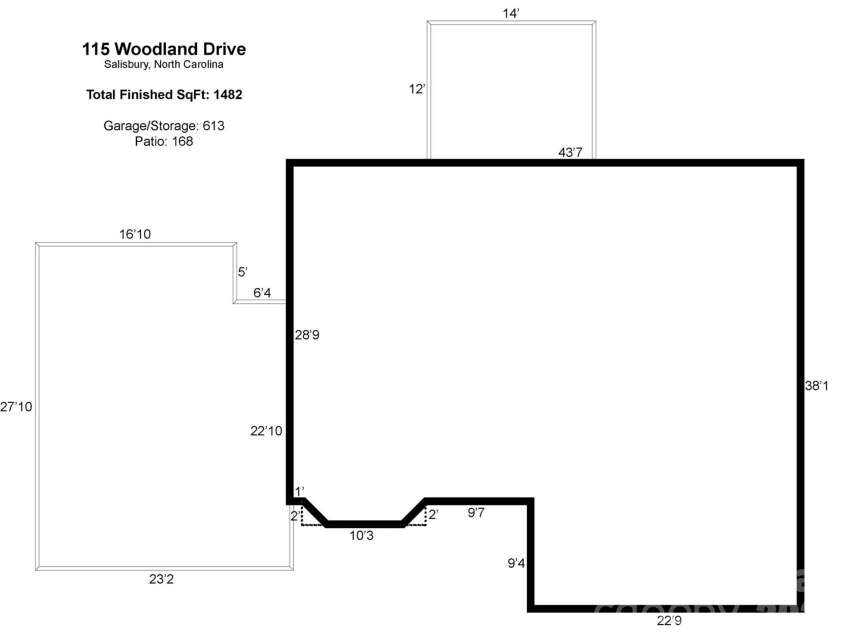 115 Woodland Drive, Salisbury, NC 28146.  MLS# CAR4391796, YatesRealty ID 31503. 
