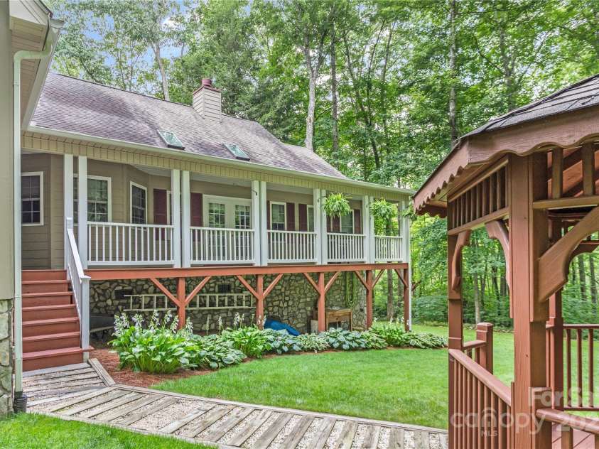 93 Hickory Drive, Maggie Valley, NC 28751.  MLS# CAR4290605, YatesRealty ID 31510. Lovely gazebo- hang your hammock here!