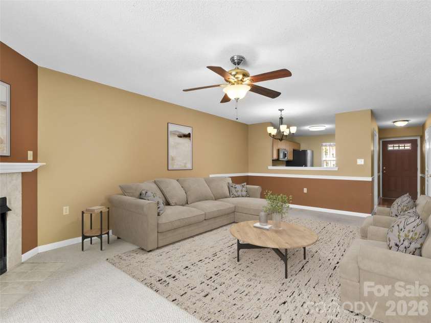 2303 Deermouse Way, Hendersonville, NC 28792.  MLS# CAR4382136, YatesRealty ID 31555. Virtually Staged Living Room