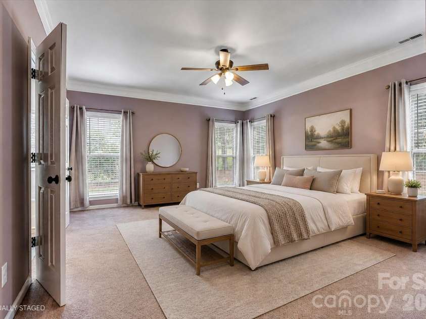 7001 Plough Drive, Mint Hill, NC 28227.  MLS# CAR4391731, YatesRealty ID 31591. Virtually staged- Primary Suite