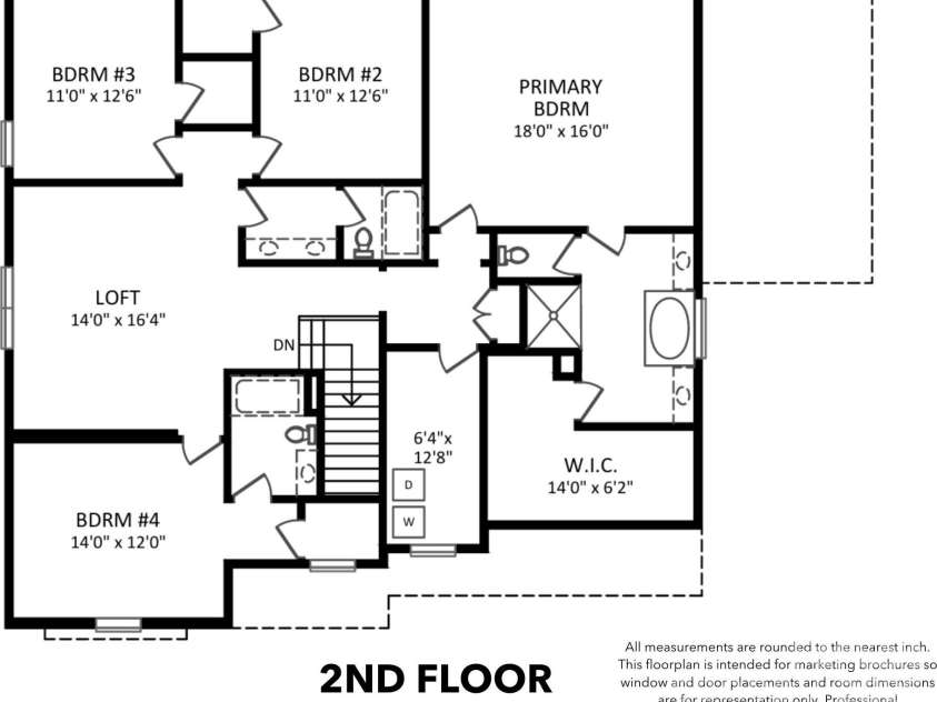 7006 Garden Hill Drive, Huntersville, NC 28078.  MLS# CAR4196907, YatesRealty ID 3161. Floorplan 2nd Floor