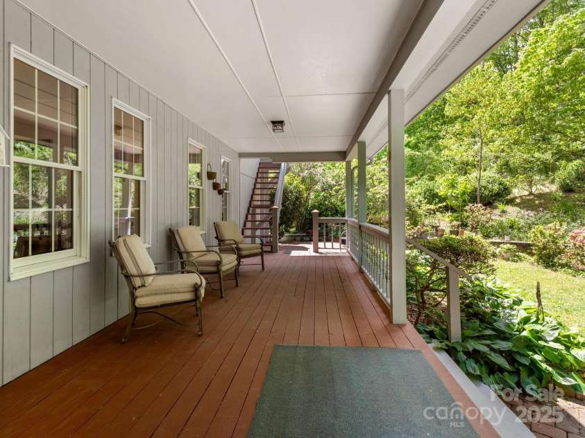116 Sams Branch Road, Candler, NC 28715.  MLS# CAR4137587, YatesRealty ID 3165. Wide, peaceful entry porch! 