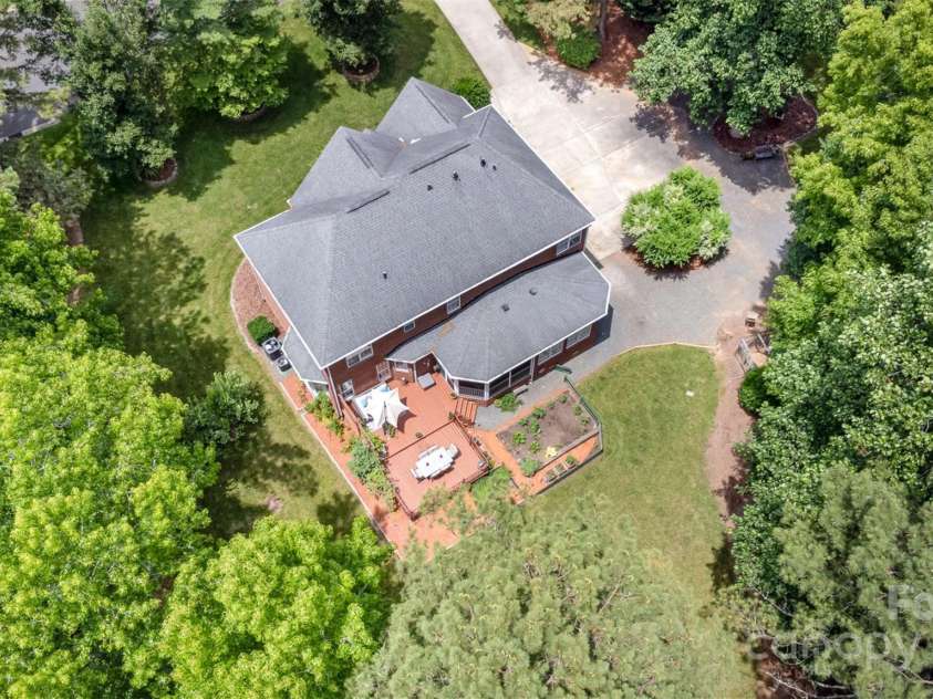 6419 Antioch Court, Matthews, NC 28104.  MLS# CAR4264351, YatesRealty ID 31684. Aerial of Home