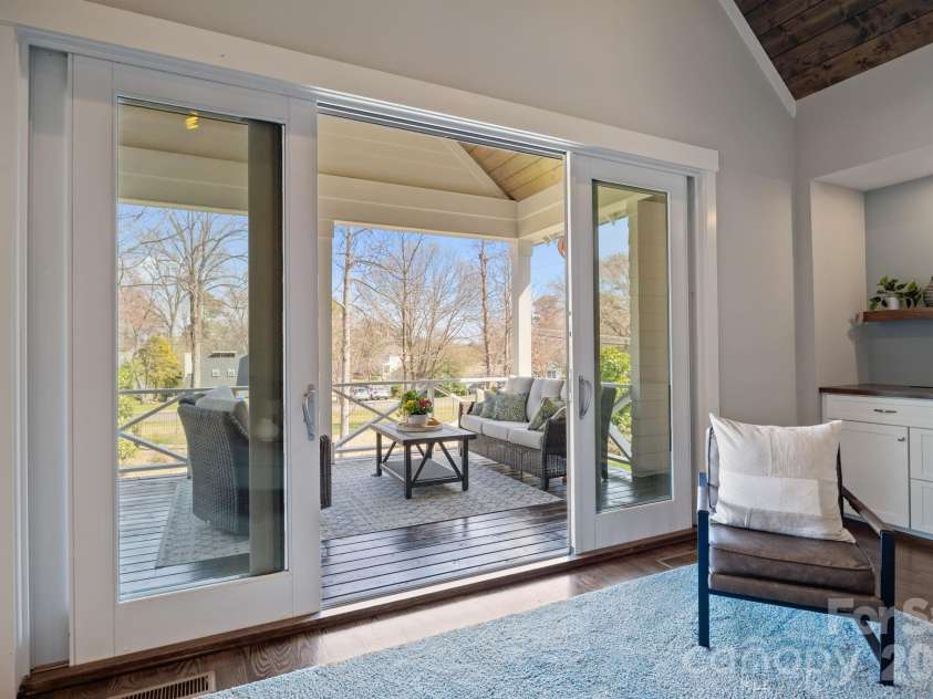 22304 John Gamble Road, Cornelius, NC 28031.  MLS# CAR4353501, YatesRealty ID 3169. Doors to covered porch