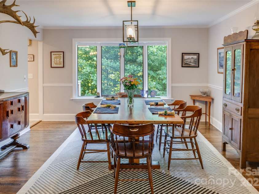 200 Crescent Drive, Lake Junaluska, NC 28745.  MLS# CAR4286284, YatesRealty ID 31693. Wide baseboards, crown moulding, and chair rails all add beautiful detailing to each room.