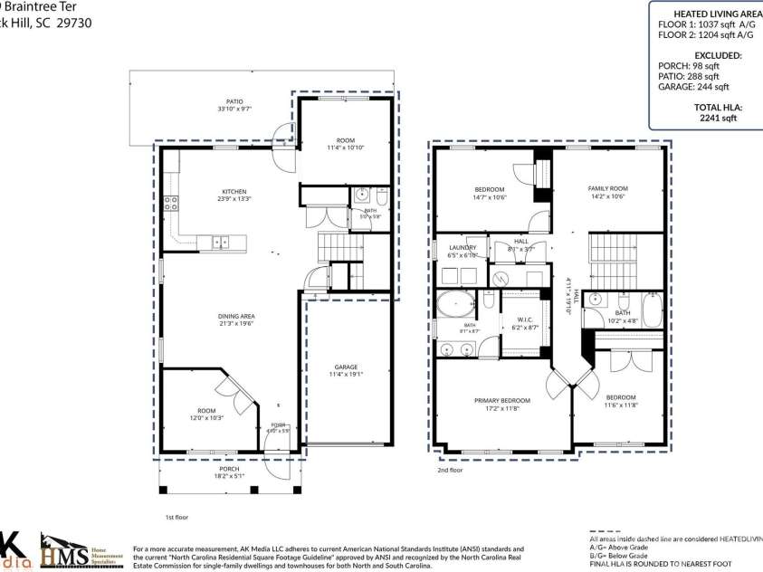519 Braintree Terrace, Rock Hill, SC 29730.  MLS# CAR4389184, YatesRealty ID 31704. Floor Plan