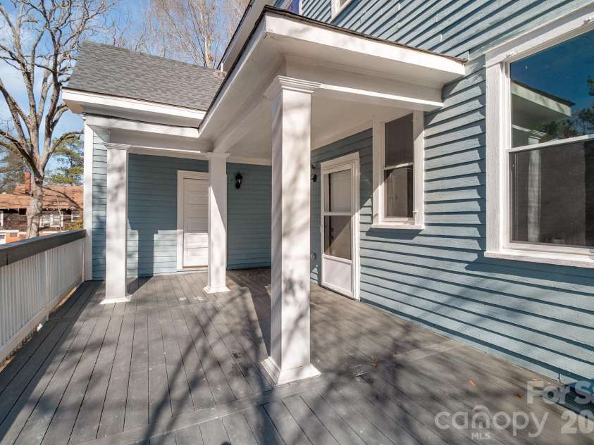 116 Rose Terrace, Wadesboro, NC 28170.  MLS# CAR4340709, YatesRealty ID 3171. Back deck with charming column detail