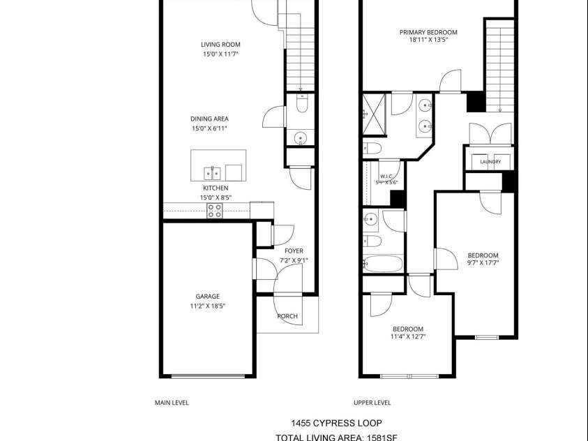 1455 Cypress Loop, Newton, NC 28658.  MLS# CAR4391323, YatesRealty ID 31724. Floor Plan 1455 Cypress Loop