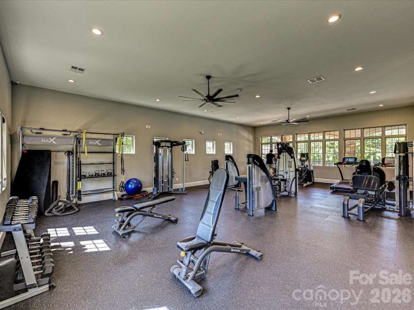 101 Enclave Boulevard, Matthews, NC 28104.  MLS# CAR4365874, YatesRealty ID 31731. Gym