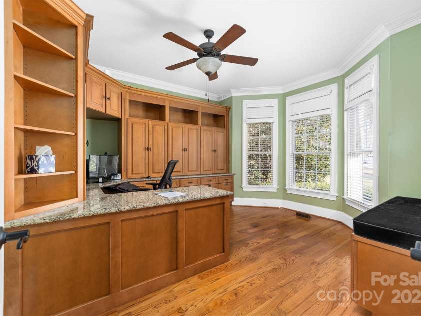 7674 Bermuda Hills Lane, Denver, NC 28037.  MLS# CAR4222010, YatesRealty ID 3177. Office with custom built in cabinetry
