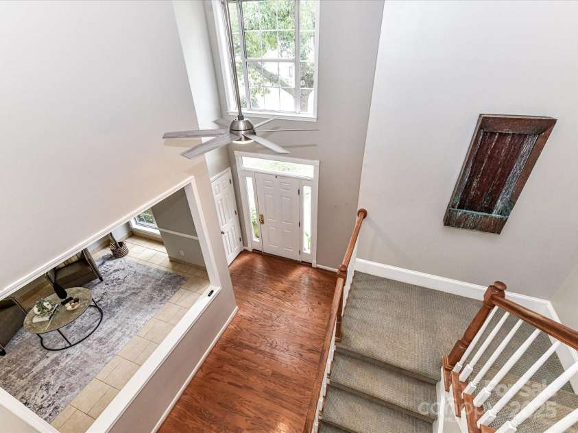 9029 Torrence Crossing Drive, Huntersville, NC 28078.  MLS# CAR4275401, YatesRealty ID 31784. 2 Story Foyer View from upper level!