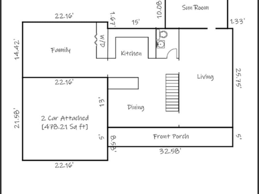 1496 Hardwood Circle, Newton, NC 28658.  MLS# CAR4281283, YatesRealty ID 31808. Floor Plan Main Level