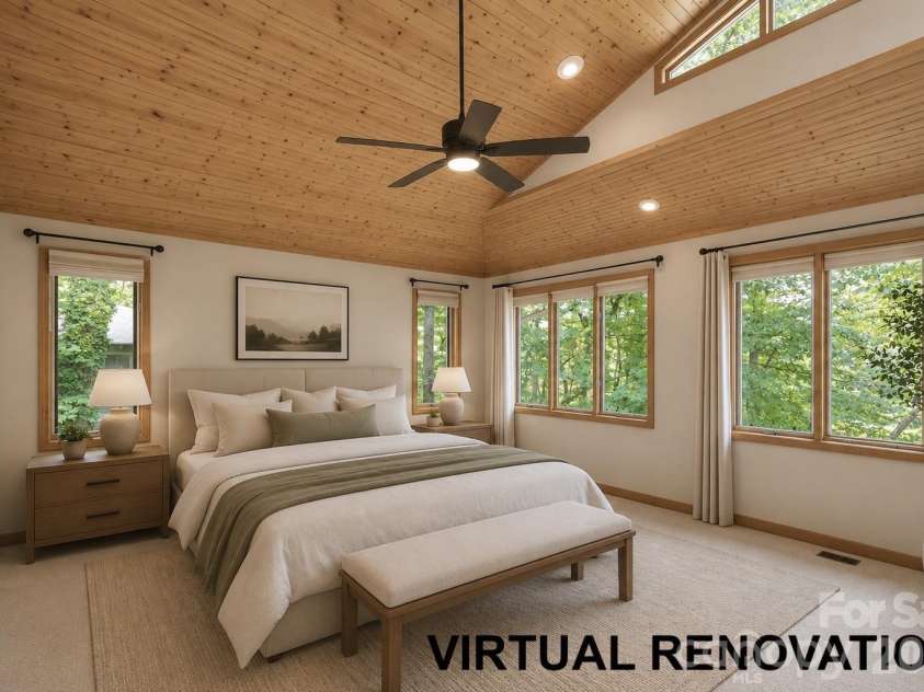 103 Richard Lane, Black Mountain, NC 28711.  MLS# CAR4393479, YatesRealty ID 31831. Primary Bedroom - virtually staged and enhanced to show potential