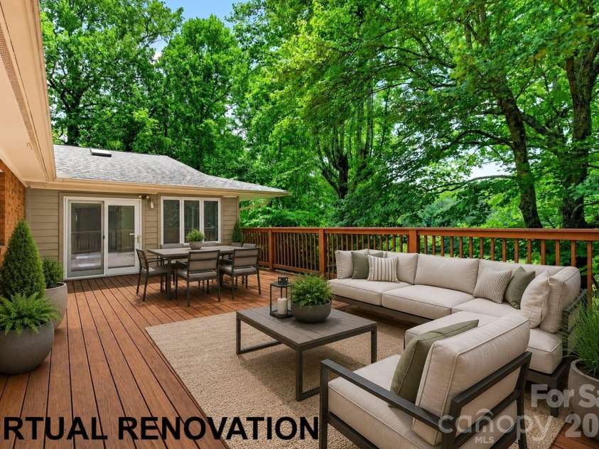 103 Richard Lane, Black Mountain, NC 28711.  MLS# CAR4393479, YatesRealty ID 31831. Rear Deck - virtually staged and enhanced to show potential