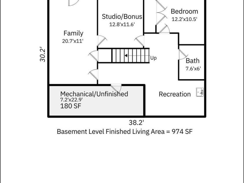 446 Amanda Drive, Mars Hill, NC 28754.  MLS# CAR4368422, YatesRealty ID 31853. Lower Level Floor Plan