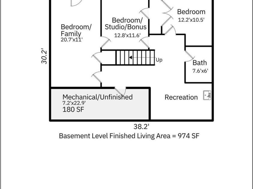 446 Amanda Drive, Mars Hill, NC 28754.  MLS# CAR4368422, YatesRealty ID 31853. Lower Level Floor Plan
