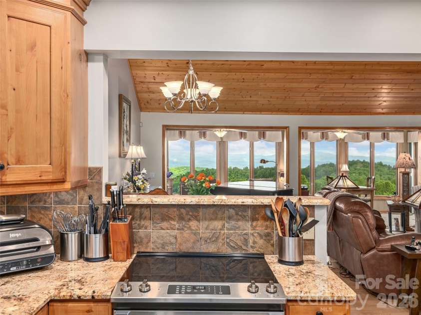 503 Fleetwood Plaza, Laurel Park, NC 28739.  MLS# CAR4379212, YatesRealty ID 31859. Kitchen with direct mountain views