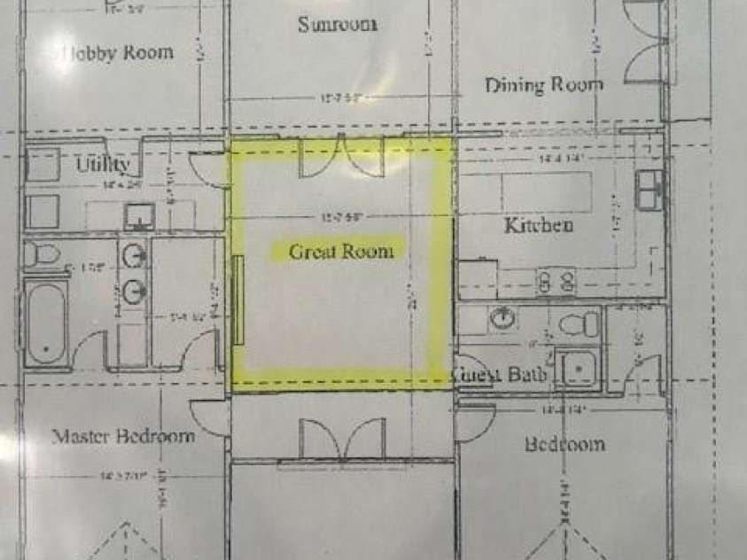 390 Darlington Road, Rutherfordton, NC 28139.  MLS# CAR4282508, YatesRealty ID 31878. Floorplan - (owners reversed use of Dining room & sunroom)