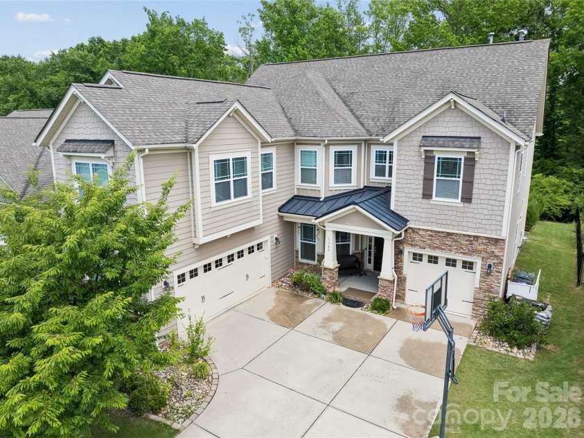 1345 Sandy Bottom Drive, Concord, NC 28027.  MLS# CAR4388399, YatesRealty ID 31881. Aerial Front View