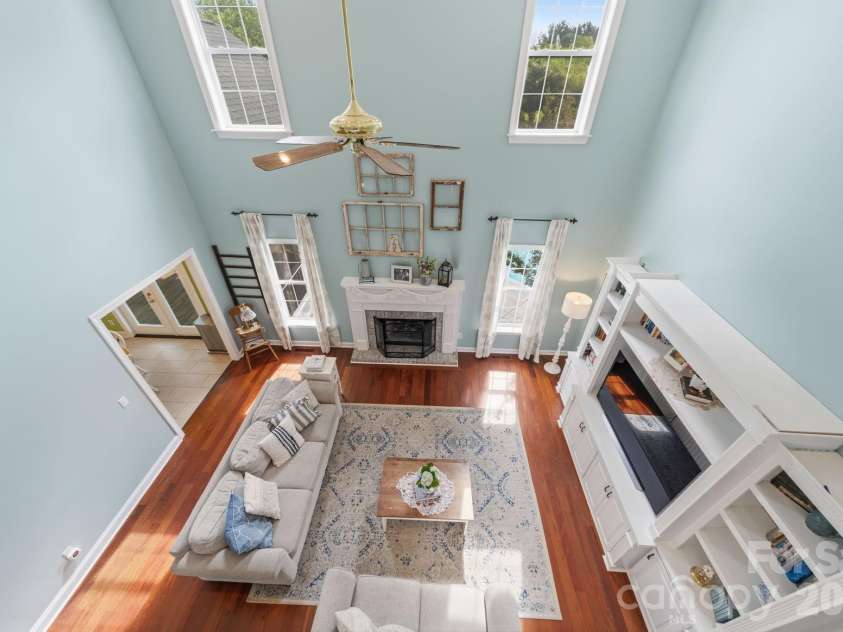 10203 Rougemont Lane, Charlotte, NC 28277.  MLS# CAR4394772, YatesRealty ID 31890. Dramatic overlook from the second floor