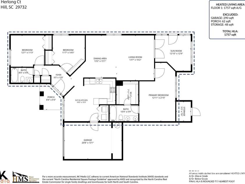 1551 Herlong Court, Rock Hill, SC 29732.  MLS# CAR4388705, YatesRealty ID 31892. Floor plan