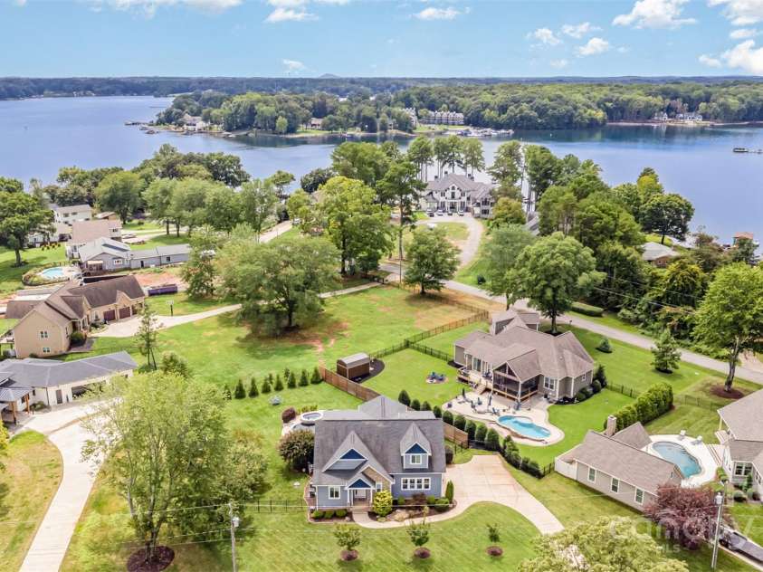 2611 Ranger Island Road, Denver, NC 28037.  MLS# CAR4290507, YatesRealty ID 31894. Drone view of Home with Lake