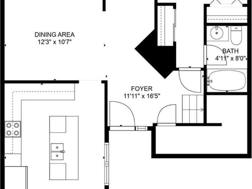123 Deerlake Drive, Asheville, NC 28803.  MLS# CAR4235089, YatesRealty ID 3190. Floor Plans 1st Floor