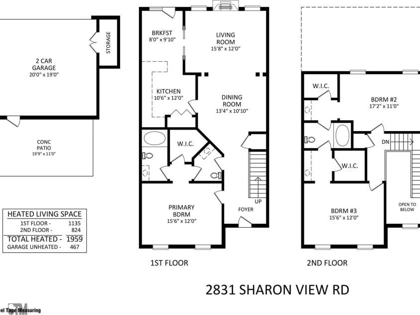2831 Sharon View Road, Charlotte, NC 28210.  MLS# CAR4391575, YatesRealty ID 31902. Floor Plan