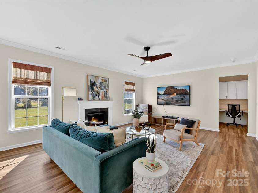244 Bouchard Drive, Waxhaw, NC 28173.  MLS# CAR4312456, YatesRealty ID 3191. Open floor plan family room 
