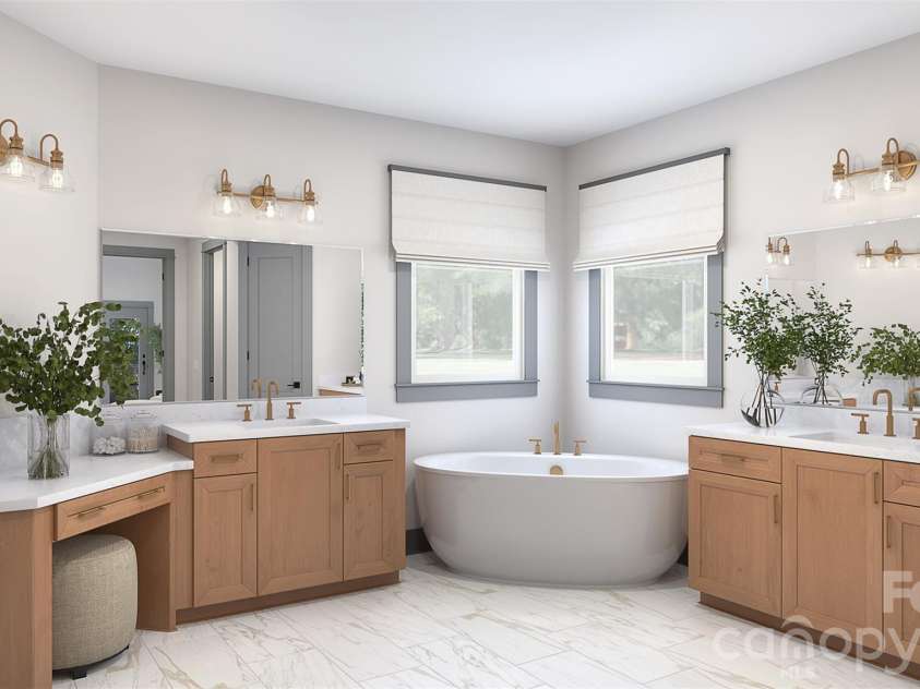 752 Lynderhill Lane, Matthews, NC 28105.  MLS# CAR4390057, YatesRealty ID 31915. Primary Bath - Virtually Staged