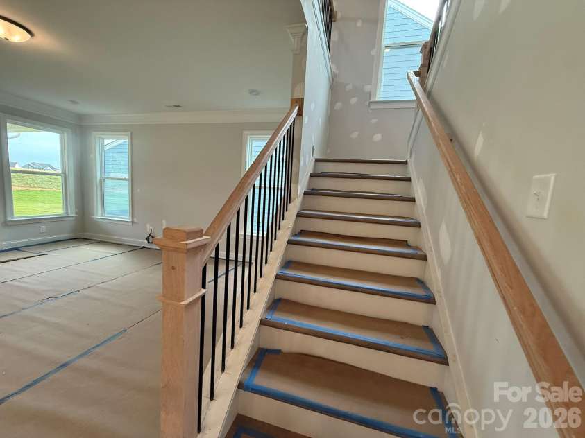 4487 Blue Mound Court, Stanley, NC 28164.  MLS# CAR4387559, YatesRealty ID 31937. Stairs