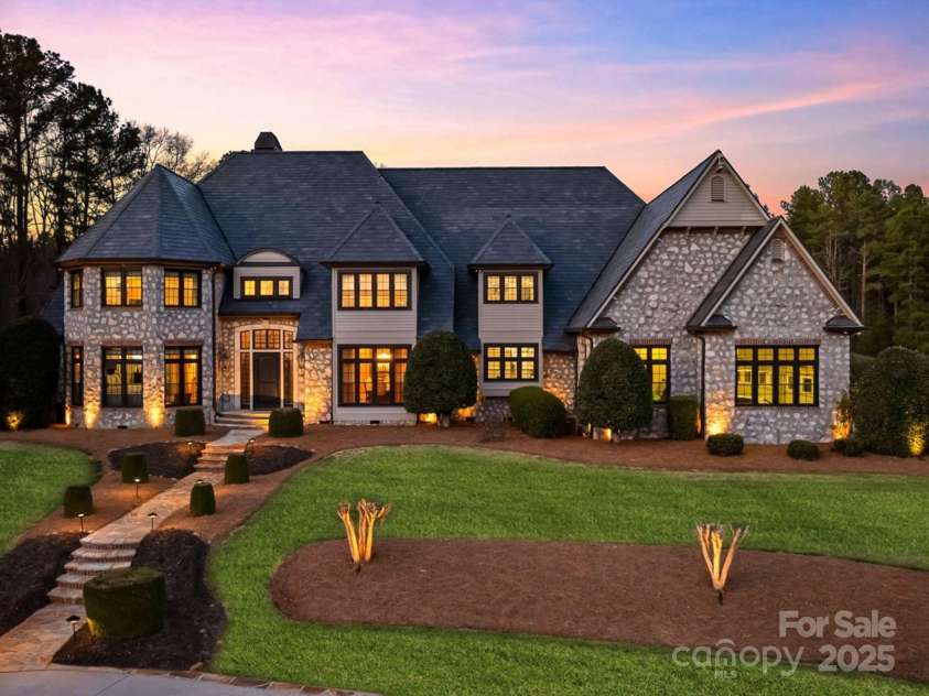 525 Lake Lynn Road, Concord, NC 28025.  MLS# CAR4239397, YatesRealty ID 3196. Front of home at twilight