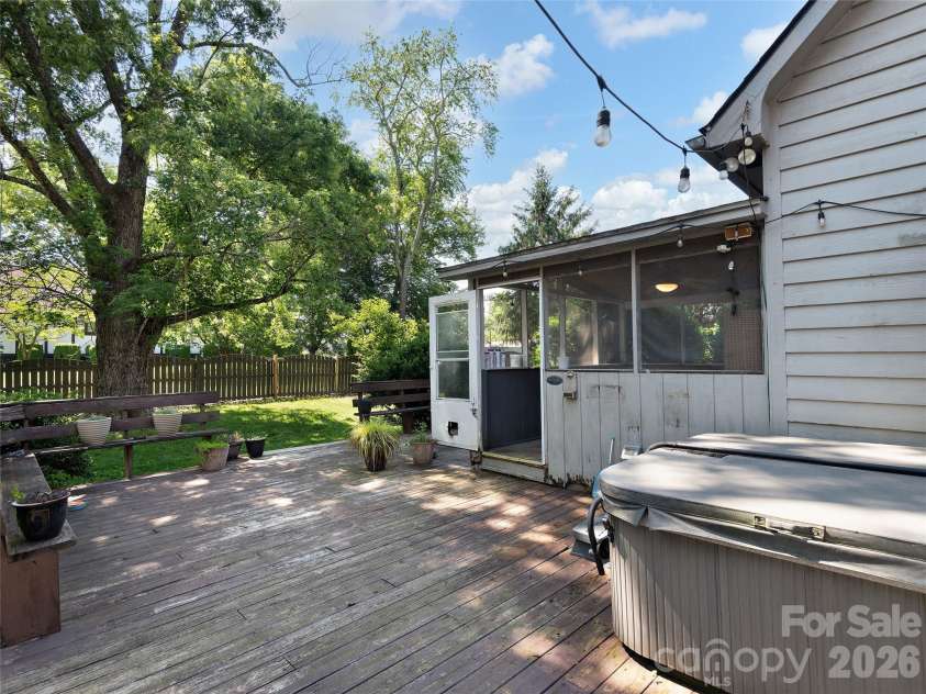 3 Carolewood Drive, Horse Shoe, NC 28742.  MLS# CAR4393561, YatesRealty ID 31967. Back deck