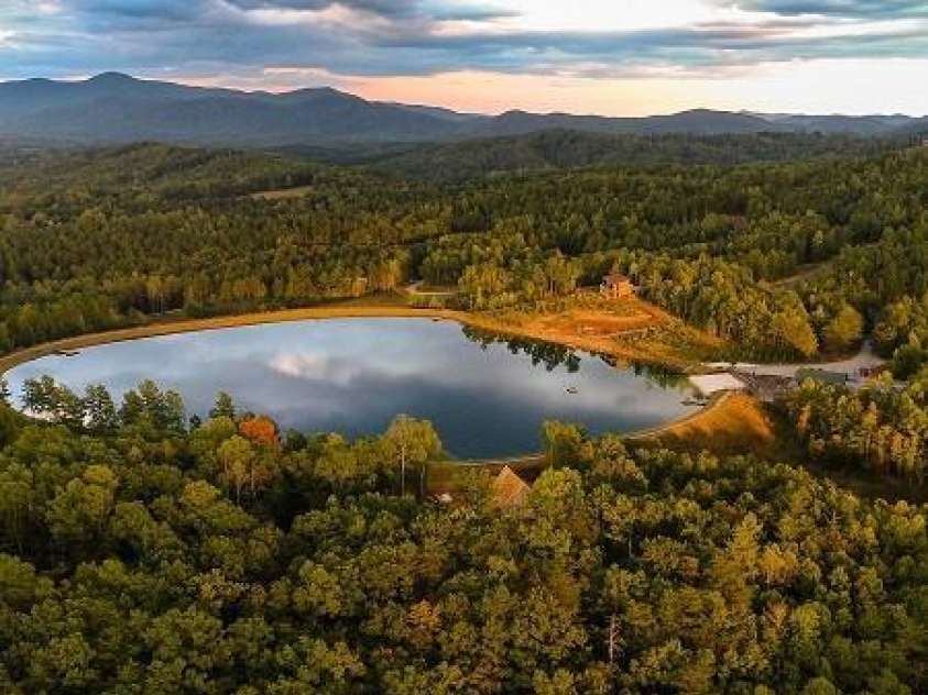 16 Saratoga Drive, Nebo, NC 28761.  MLS# CAR4338569, YatesRealty ID 3198. Community Lake Aerial